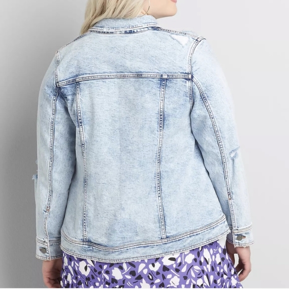 Distressed Acid Wash Jean Jacket SZ 24 - Picture 2 of 14